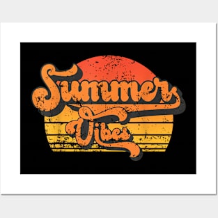 Summer Vibes Vintage 70S Beach Summertime Season Posters and Art